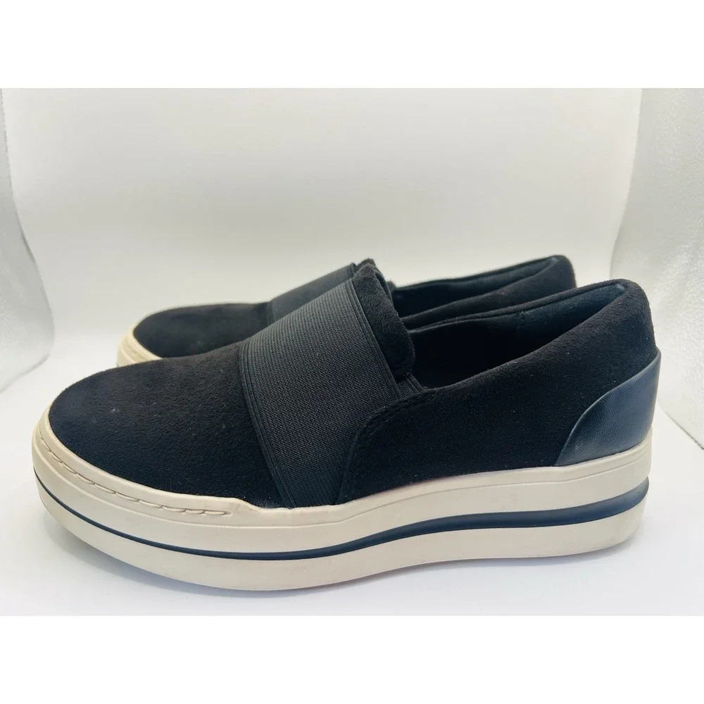 Clarks Women's 5.5M Cloudsteppers Suede Slip On Platform Sneakers Comfort Shoes